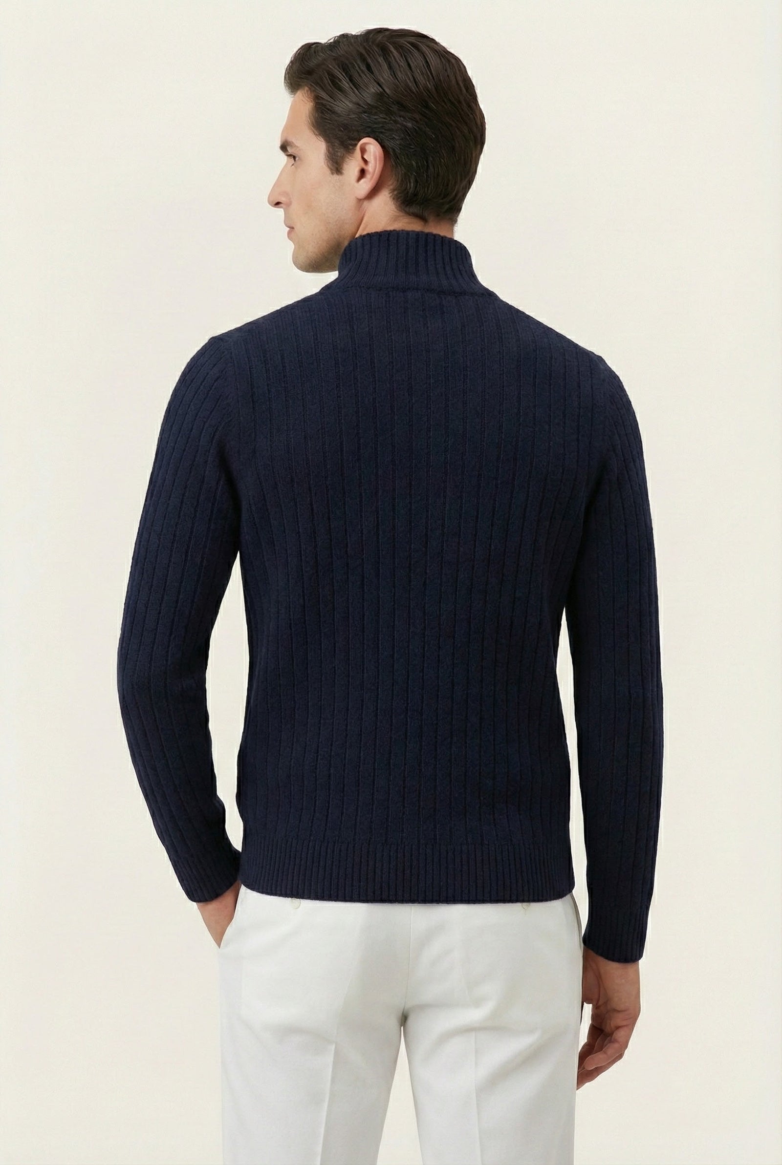 Léon Navy Rib Vest