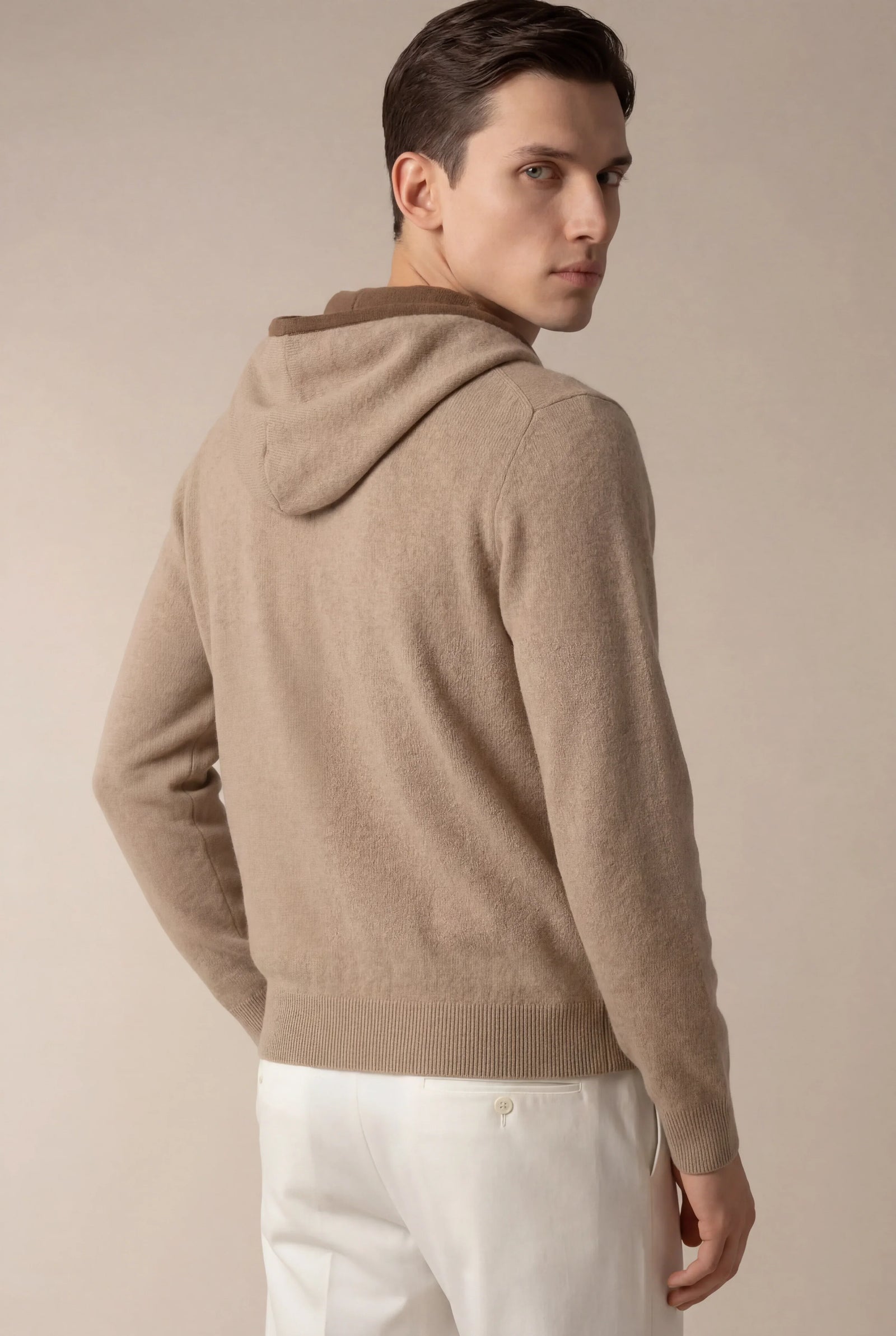 Santoni Extrafine Hoodie Cream