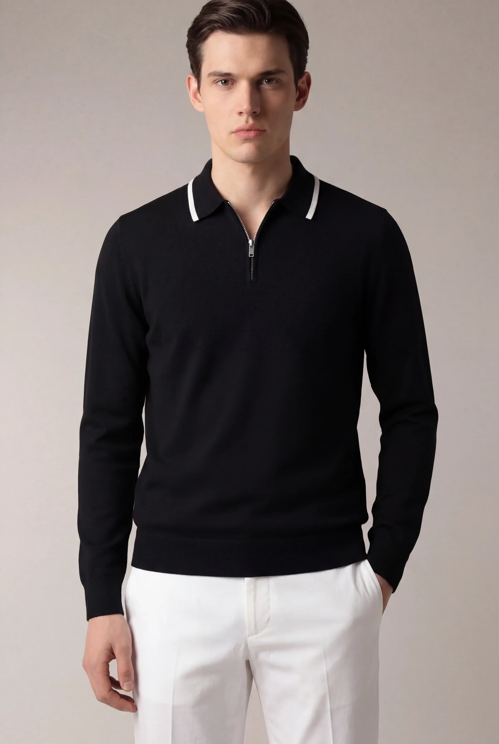 Extrafine Black City Polo