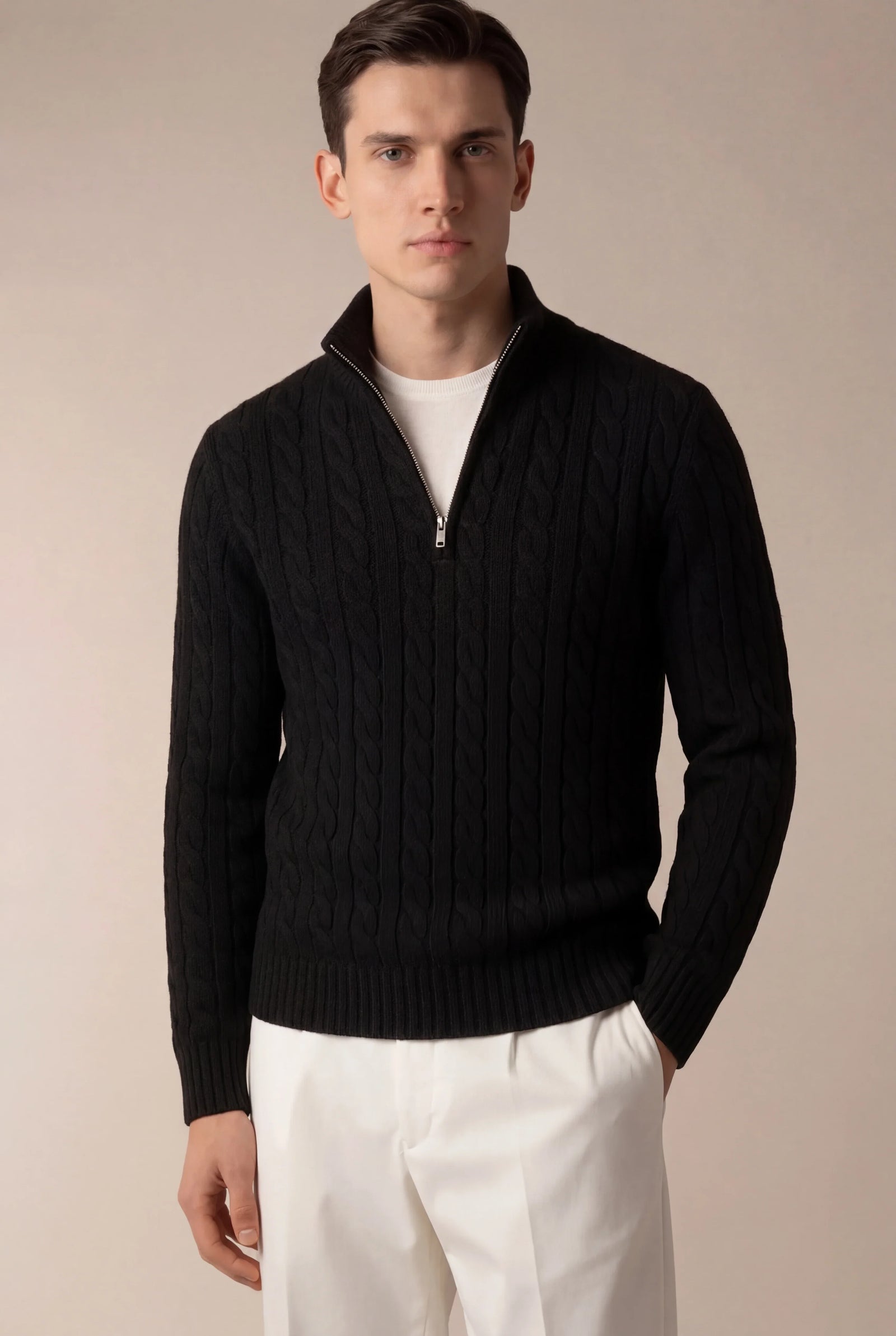 Sero Zip Knit Black