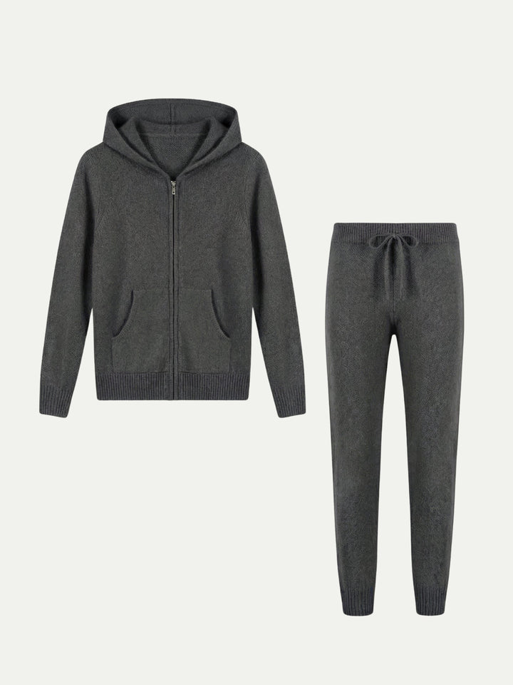 Conjunto de Firma Gris Oscuro con Capucha