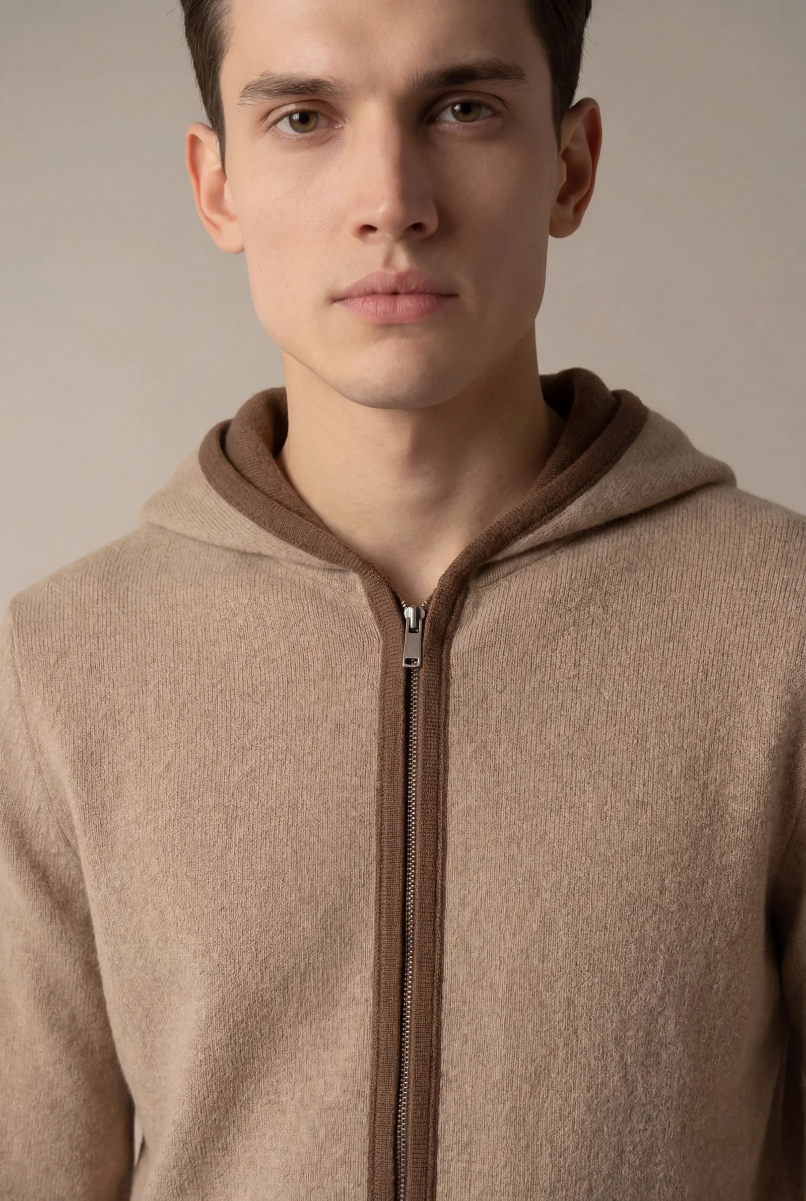 Santoni Extrafine Hoodie Cream
