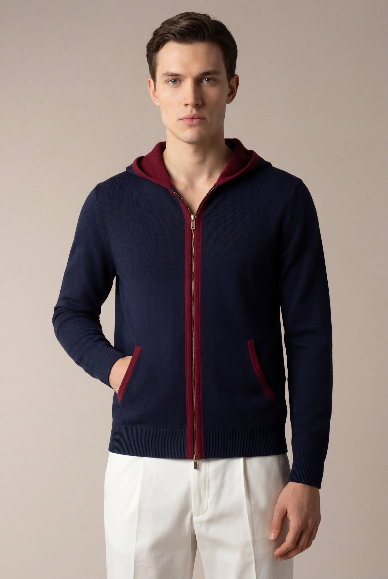 Santoni Extrafine Hoodie Navy