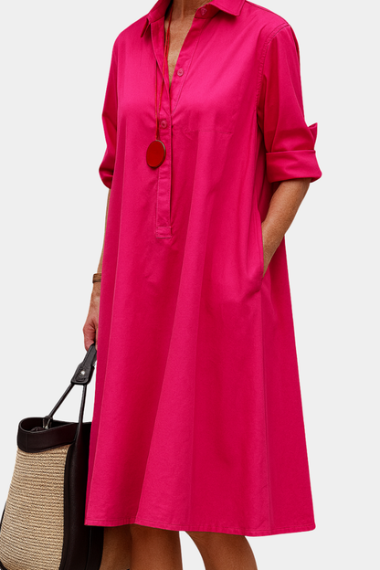 LIA MARLOWE | Vestido Midi Fucsia
