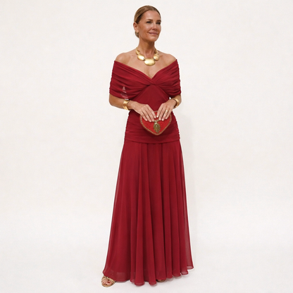 Velora™ | Vestido Floral Largo con Escote en V