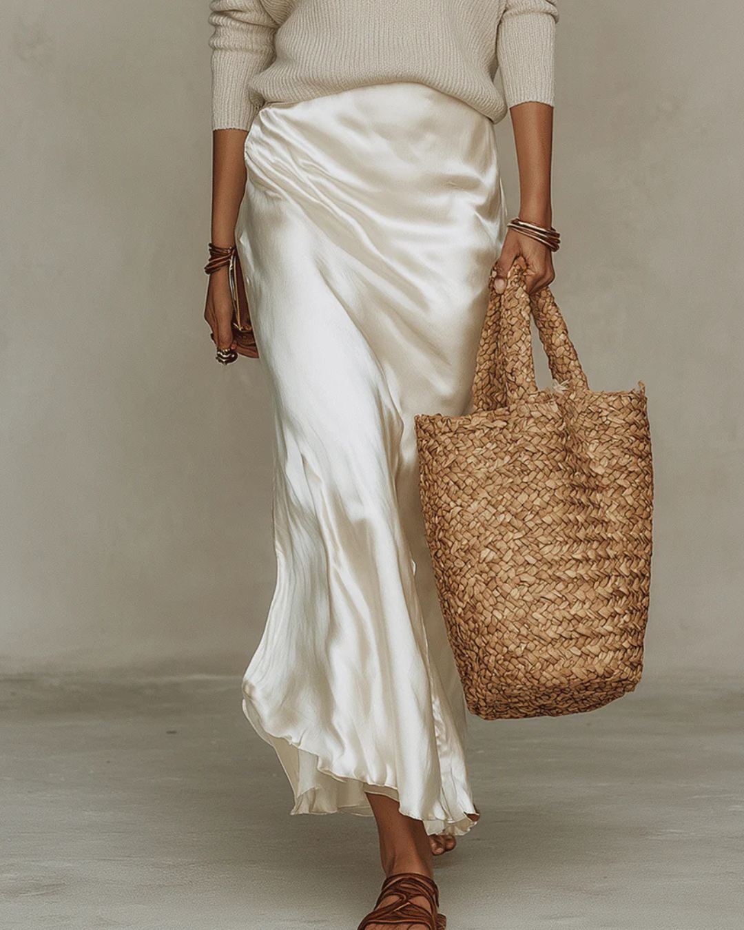 Elena™ | Vestido midi satinado con jersey incluido