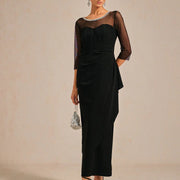 Vestido midi entallado con drapeado