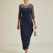 Vestido midi entallado con drapeado