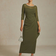 Vestido midi entallado con drapeado