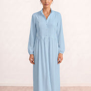 Vestido camisero plisado