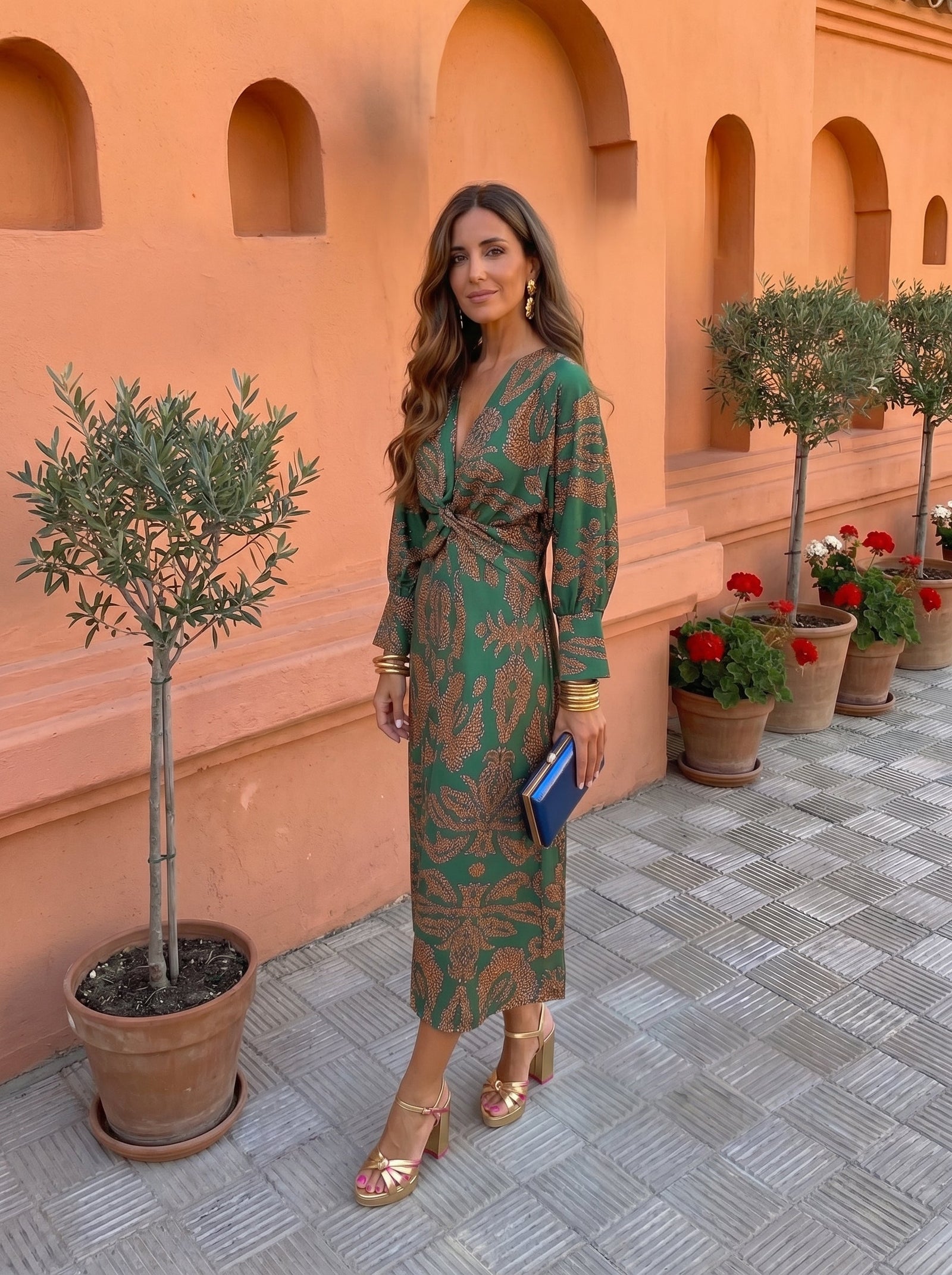 Vestido midi con estampado