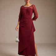 Vestido midi entallado con drapeado