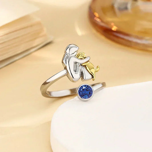 Nela™ | Anillo con colgante de perro