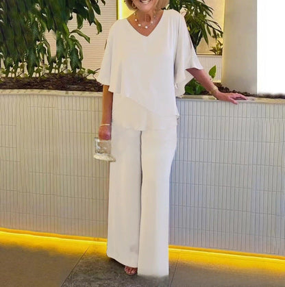 Martha | Conjunto de dos piezas con pantalón de pierna ancha