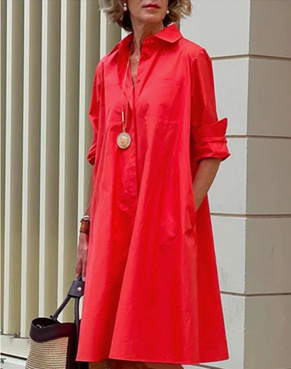 LIA MARLOWE | Vestido Midi Fucsia