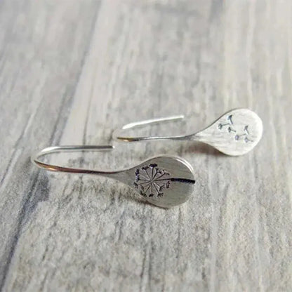 Pendientes de plata con forma de diente de león