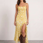 Vestido floral con abertura lateral