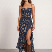 Vestido floral con abertura lateral