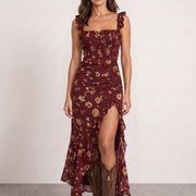 Vestido floral con abertura lateral