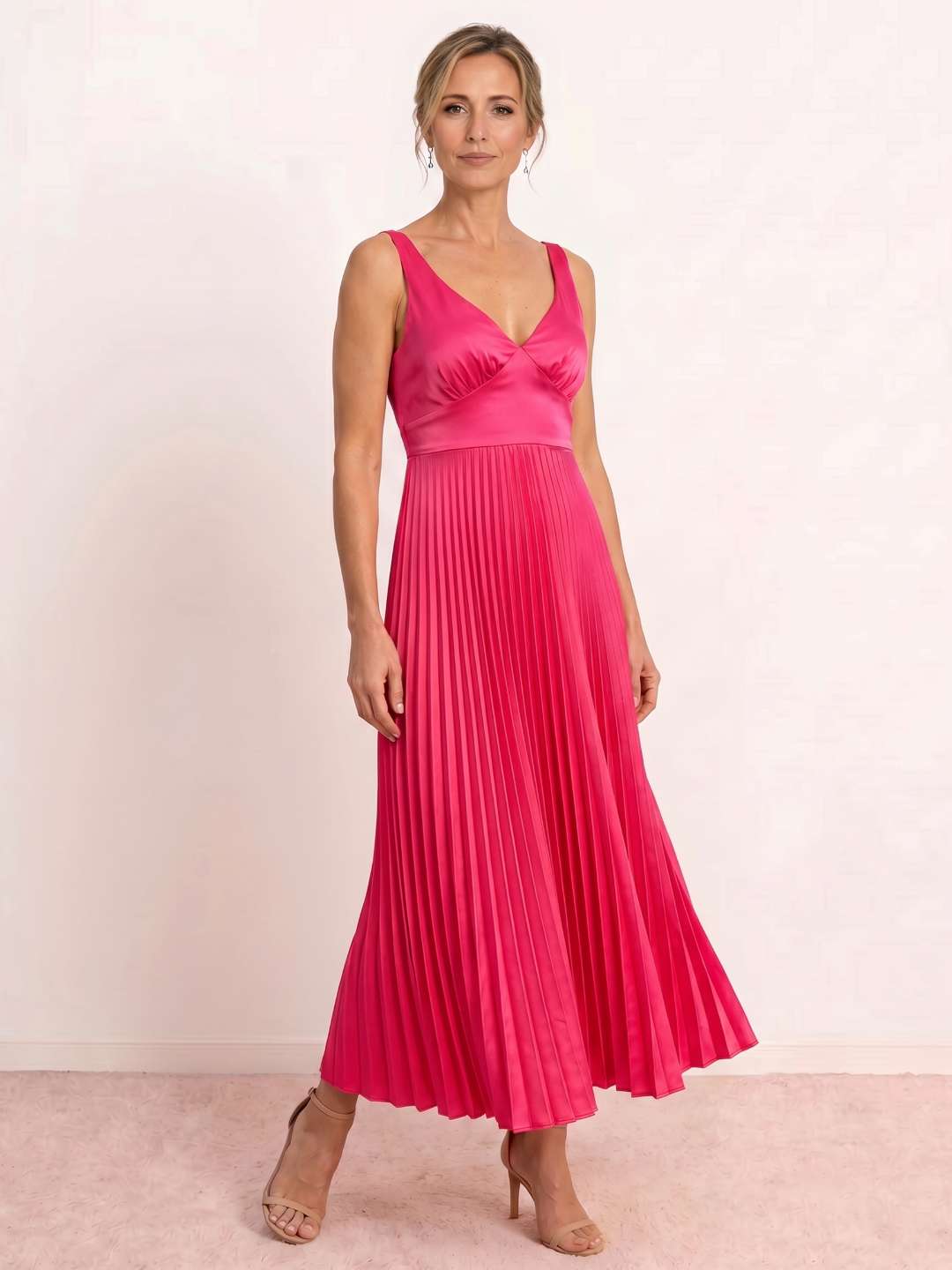 Vestido midi plisado vesta