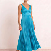 Vestido midi plisado vesta