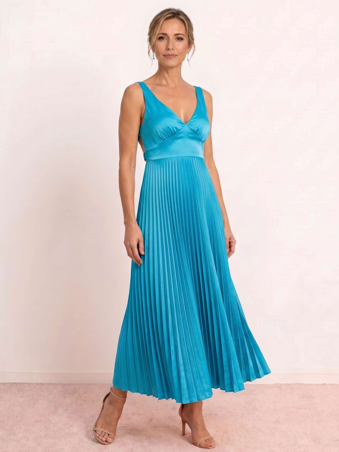 Vestido midi plisado vesta