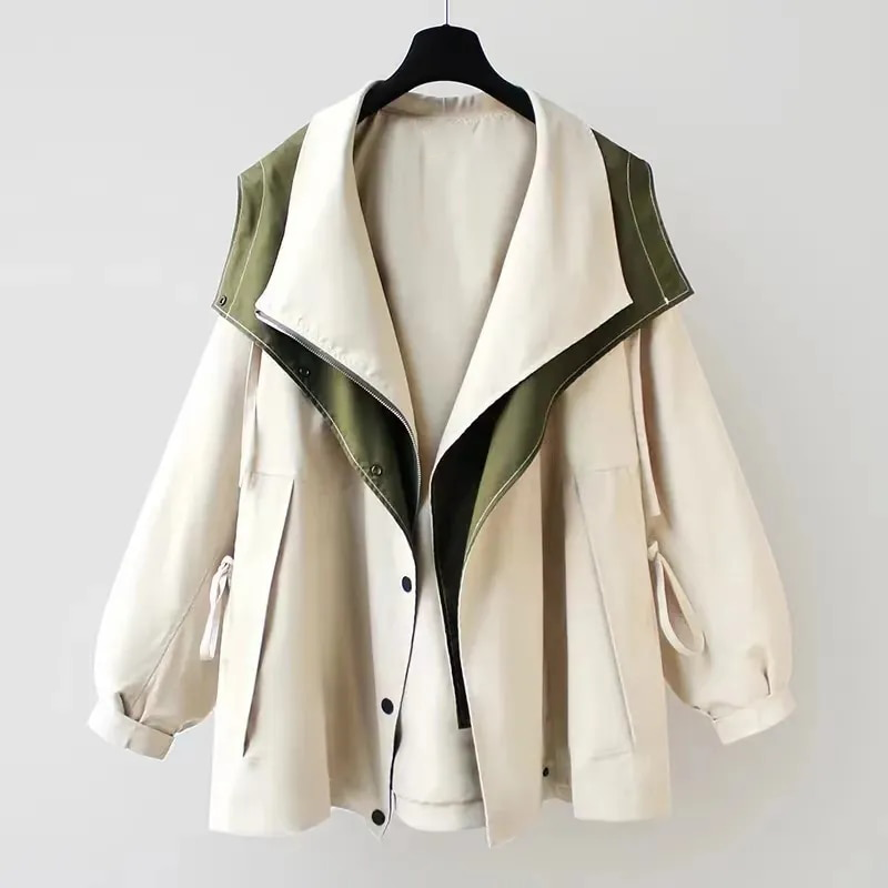 Anna | Chaqueta de Entretiempo con Cuello Doblado Estilo "Drapeado"