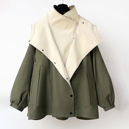 Anna | Chaqueta de Entretiempo con Cuello Doblado Estilo "Drapeado"