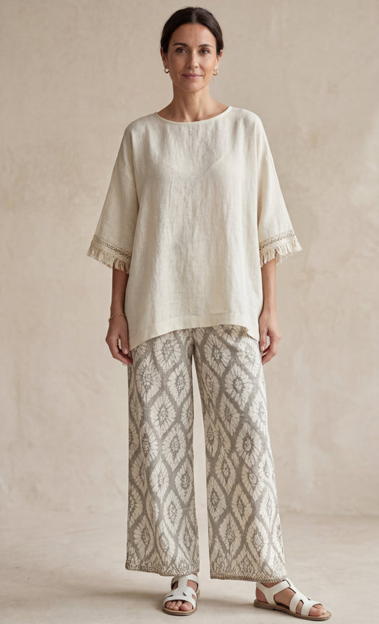 Ilaria — Top sofisticado y pantalones casual