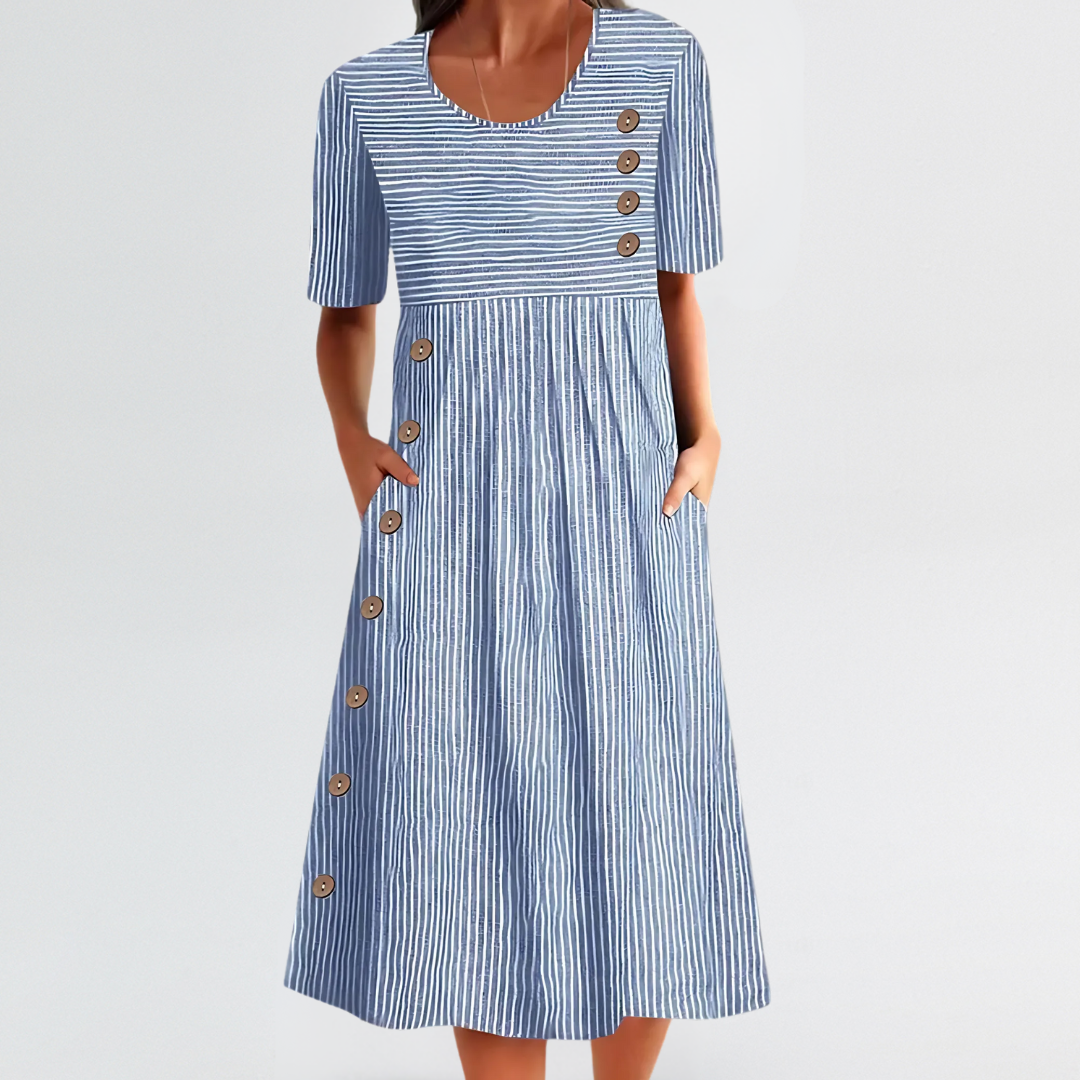 Vittoria™ | Vestido midi a rayas de estilo atemporal