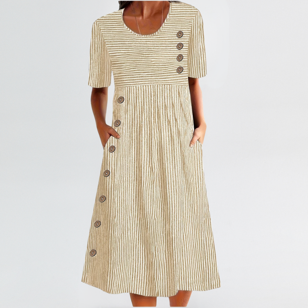 Vittoria™ | Vestido midi a rayas de estilo atemporal