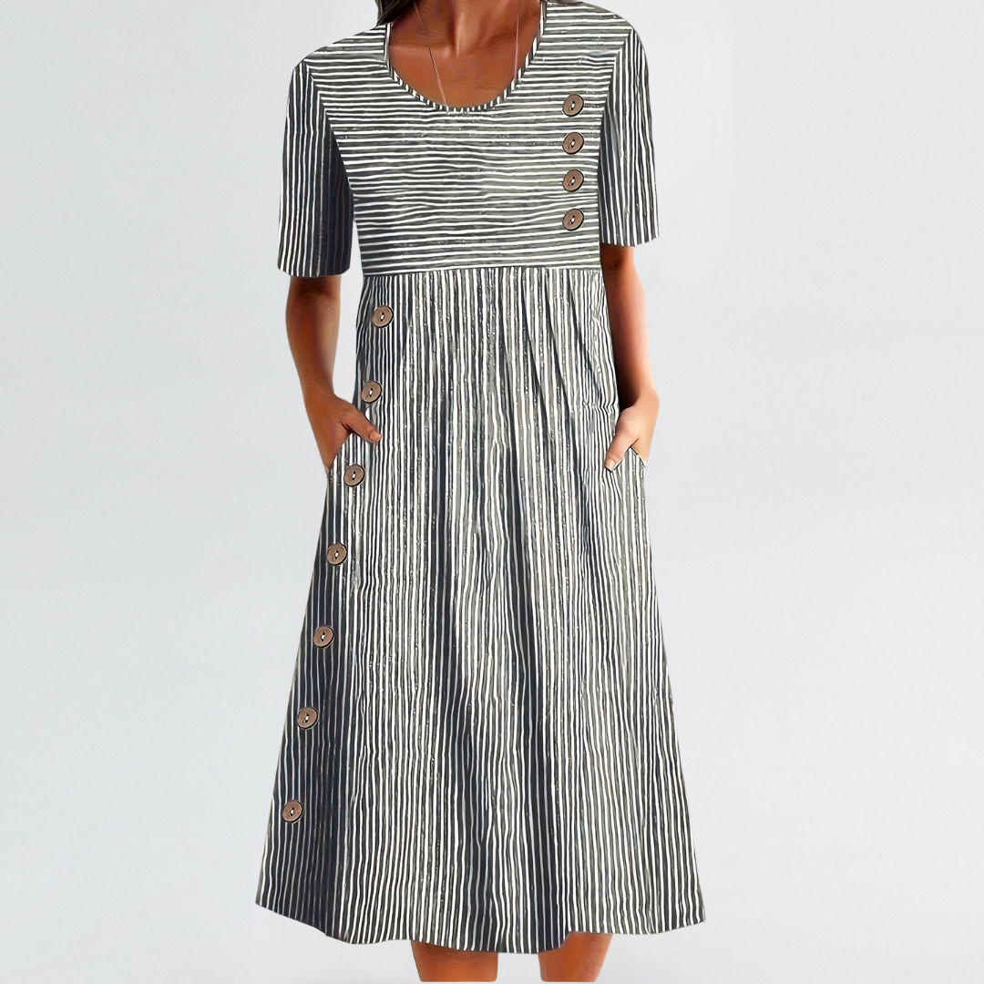 Vittoria™ | Vestido midi a rayas de estilo atemporal