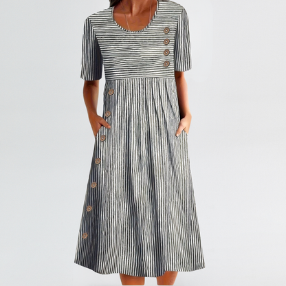 Vittoria™ | Vestido midi a rayas de estilo atemporal