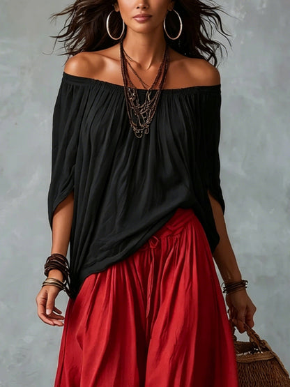 Luna | Conjunto de hombros descubiertos y pantalón fluido