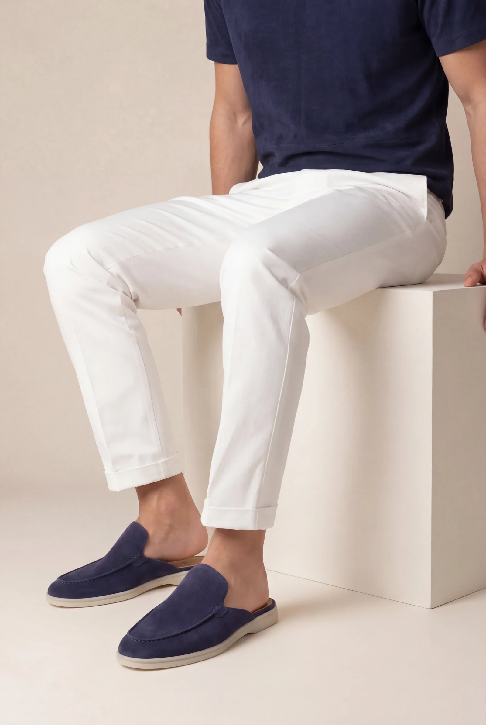 Mocasín Náutico de Ante Azul Marino