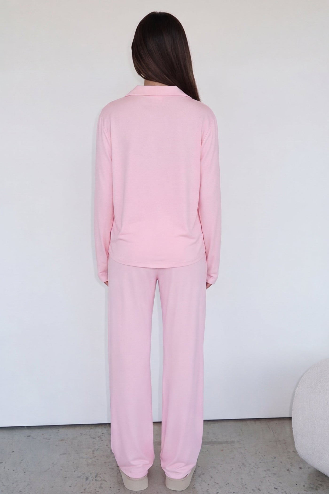 Conjunto de pijama rosa suave