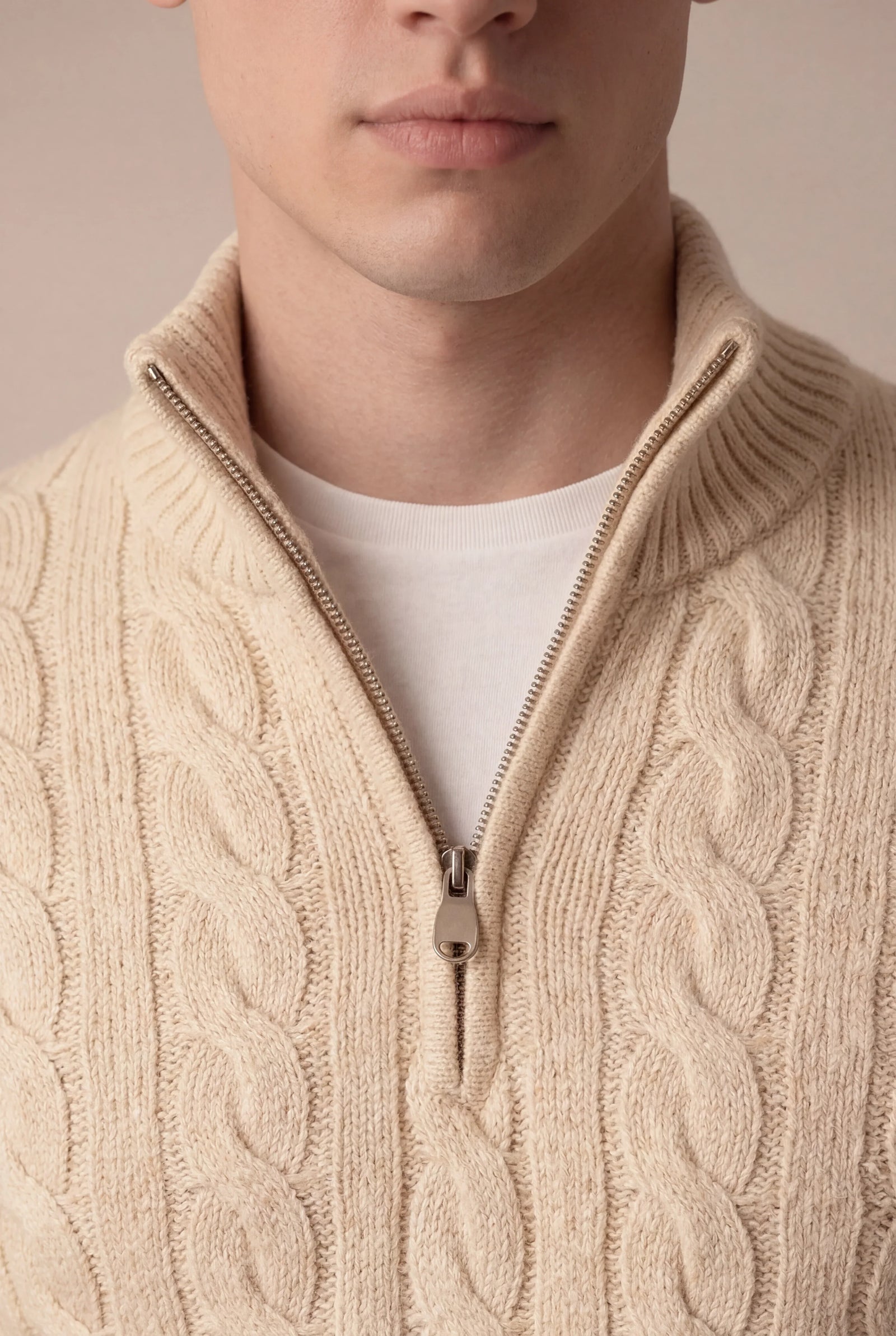 Sero Zip Knit Beige