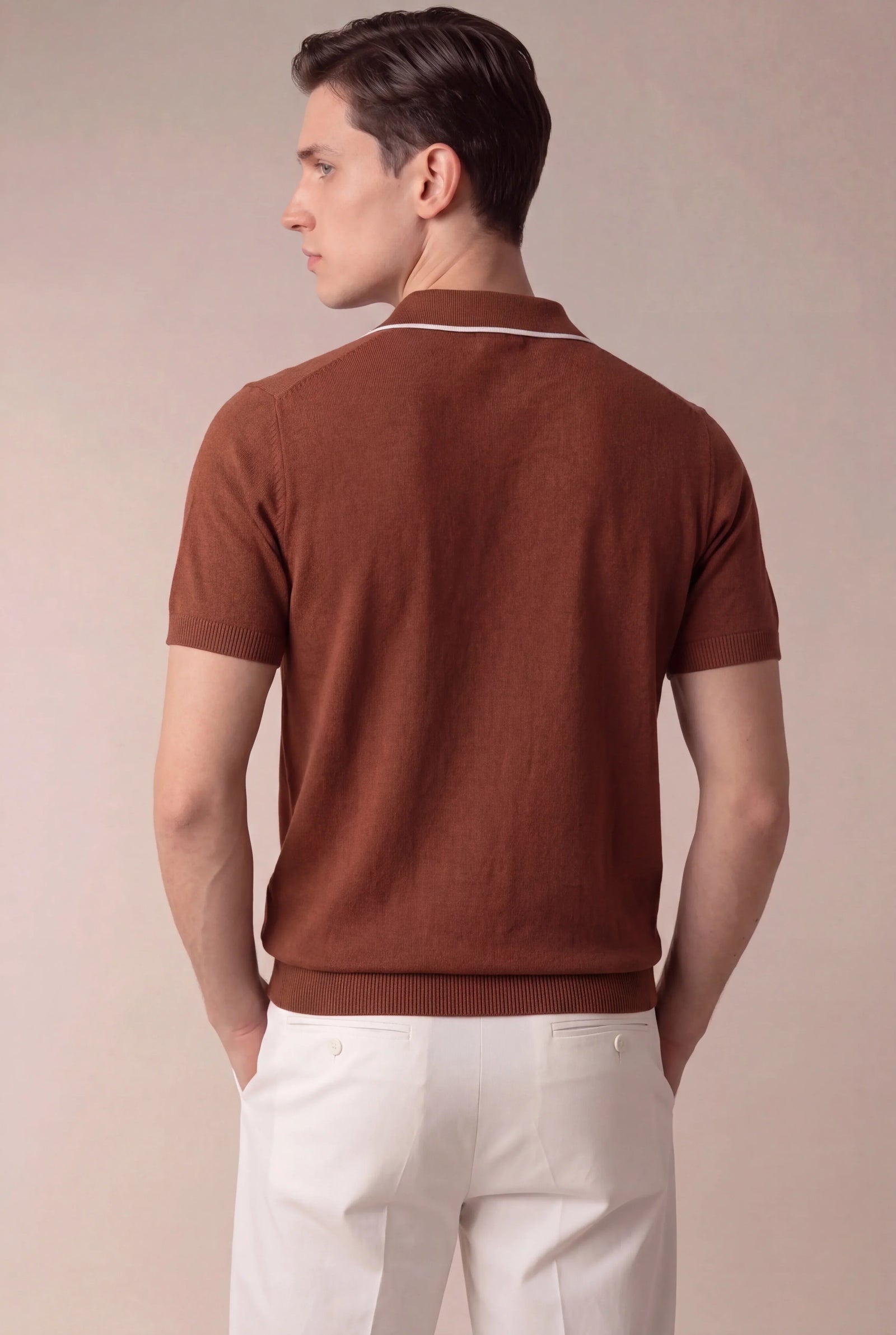 Terracotta Buttonless Polo