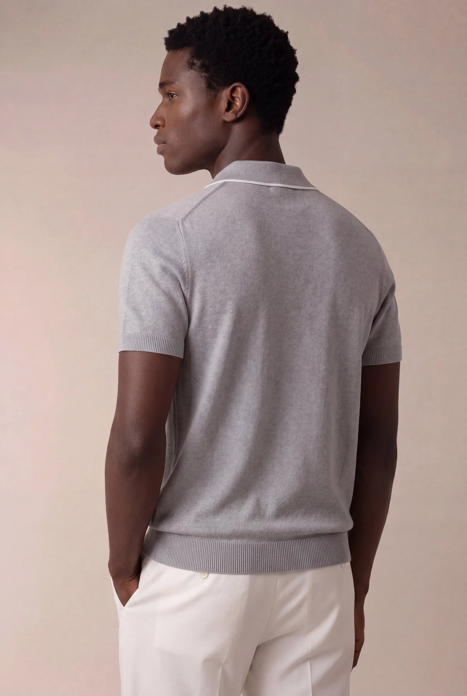 Light Grey Buttonless Polo