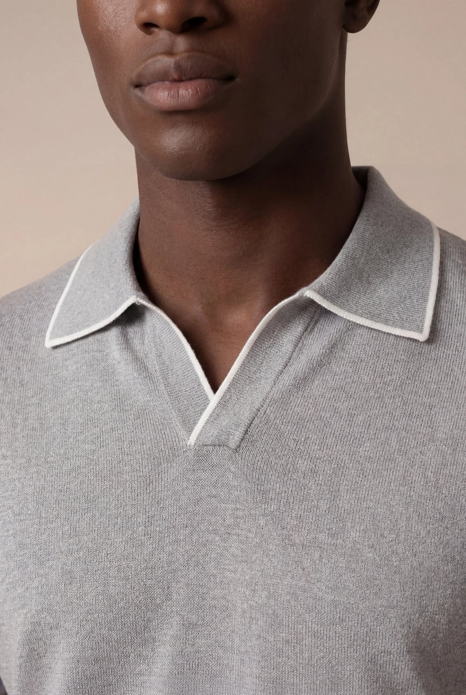 Light Grey Buttonless Polo
