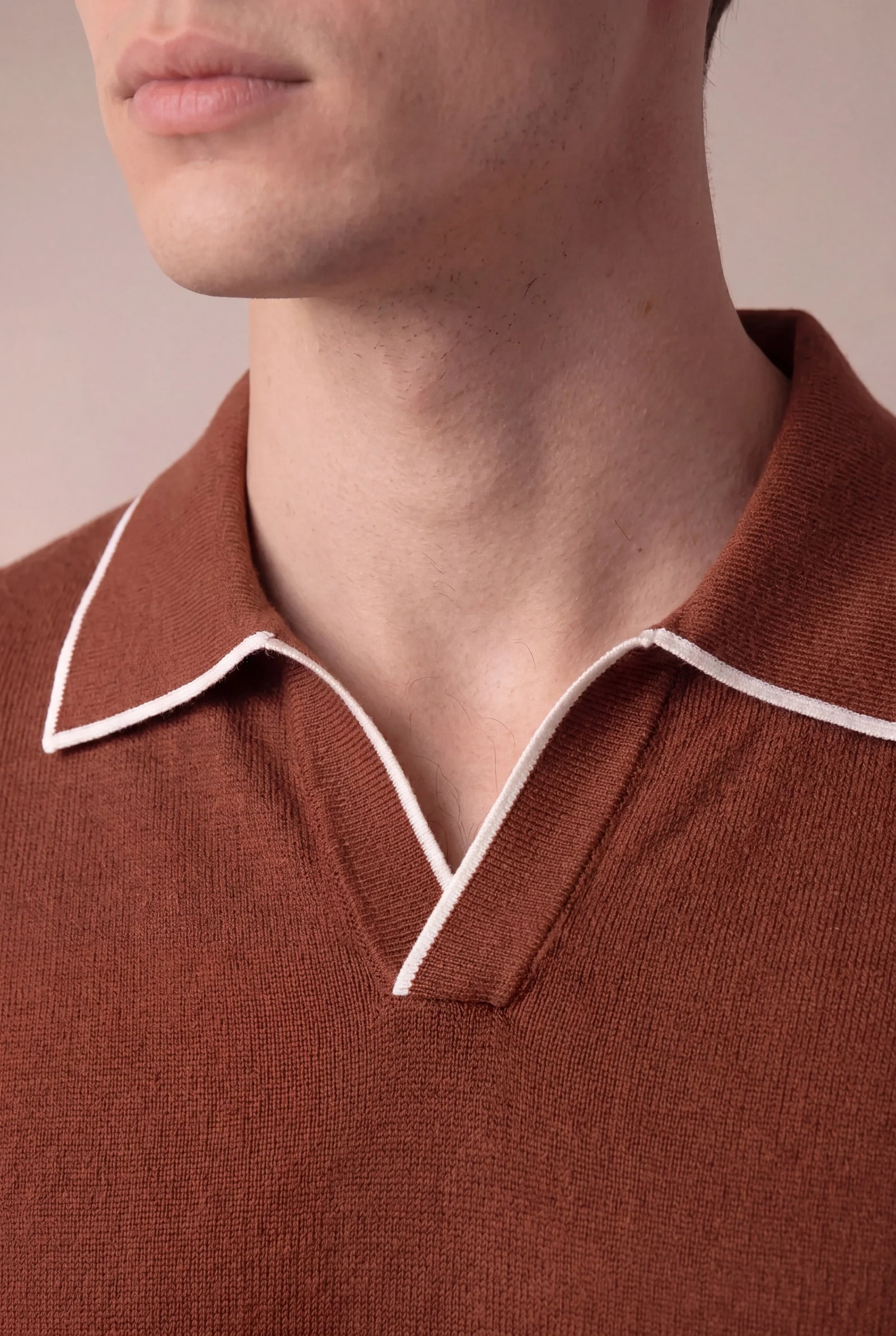 Terracotta Buttonless Polo