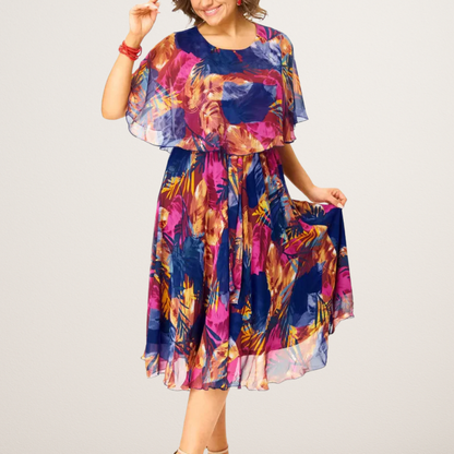 Barbara | Vestido de gasa fluido de talla grande con caída ligera