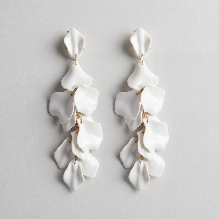 Pendientes de Gotas con Pétalos de Orquídea