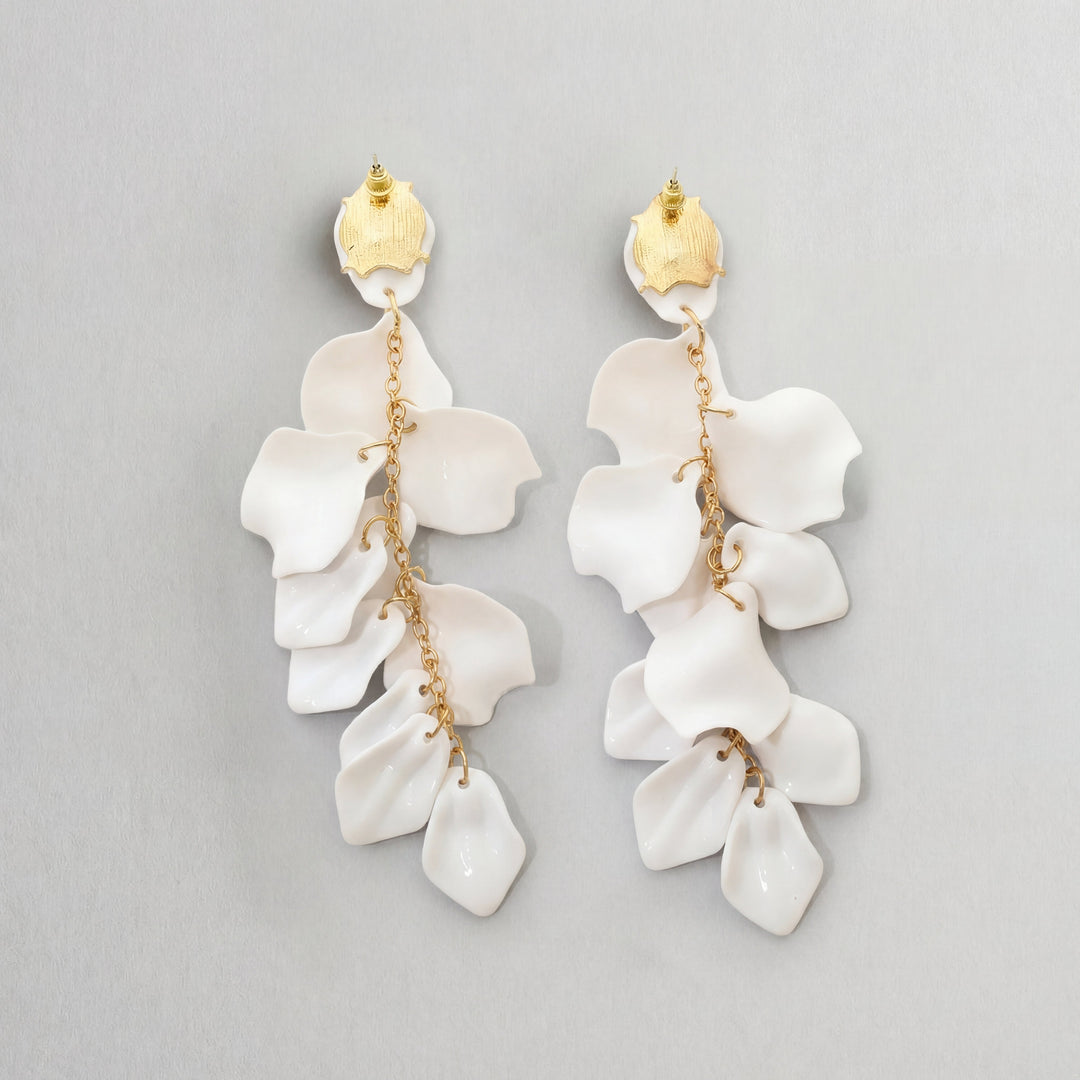 Pendientes de Gotas con Pétalos de Orquídea