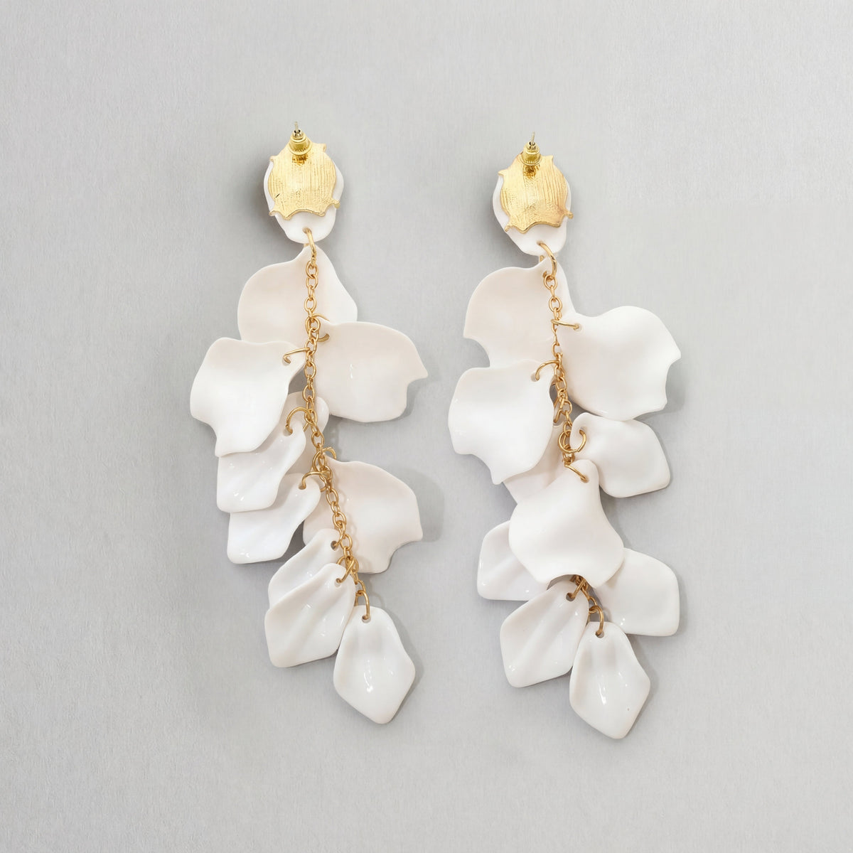 Pendientes de Gotas con Pétalos de Orquídea