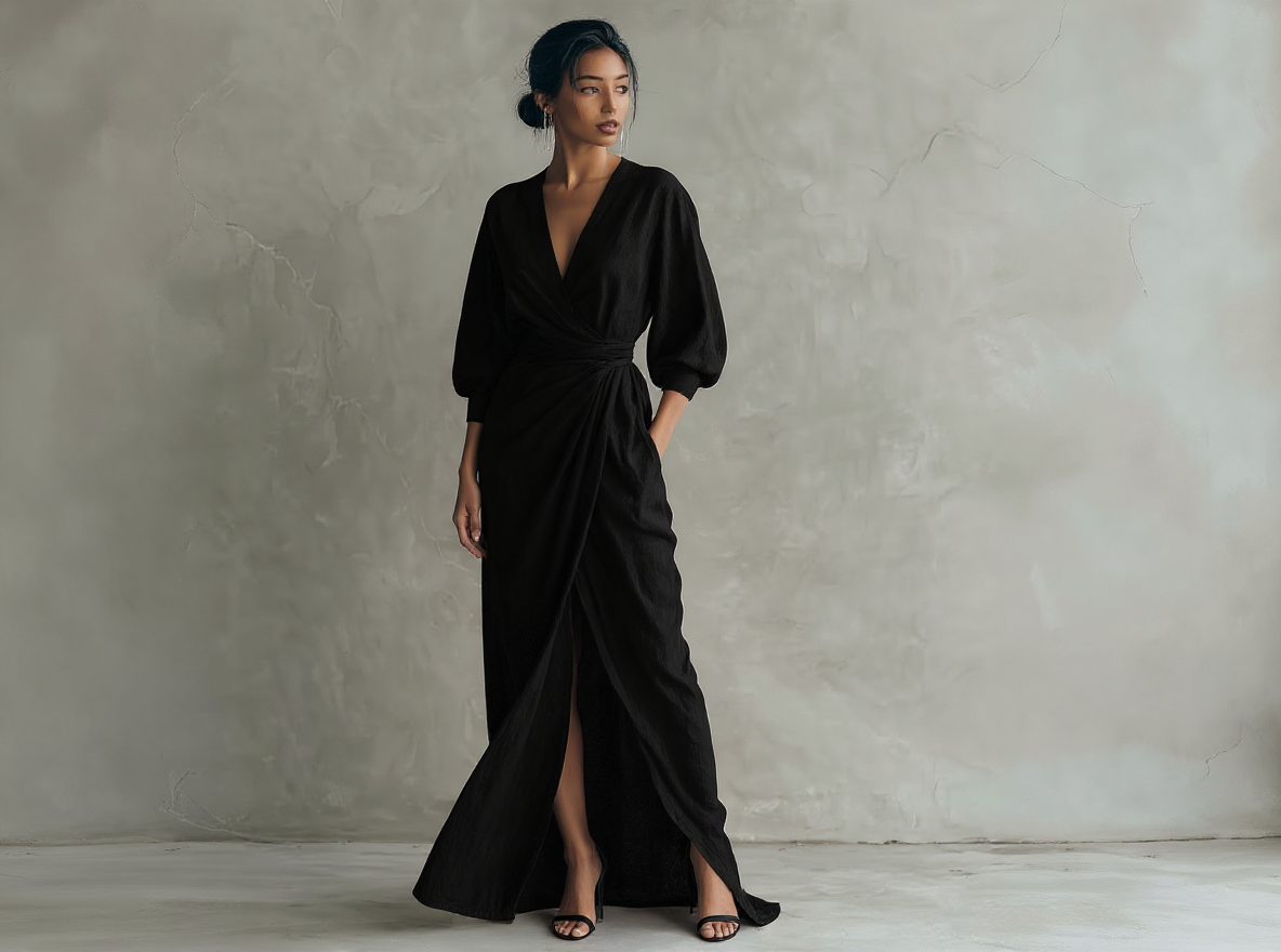 Vestido Maxi Minimalista de lino