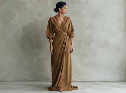 Vestido Maxi Minimalista de lino