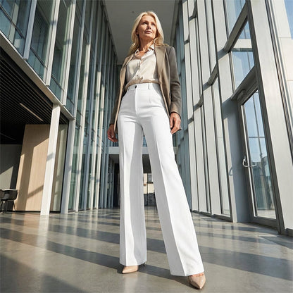 Pantalones de traje de mujer con cintura alta